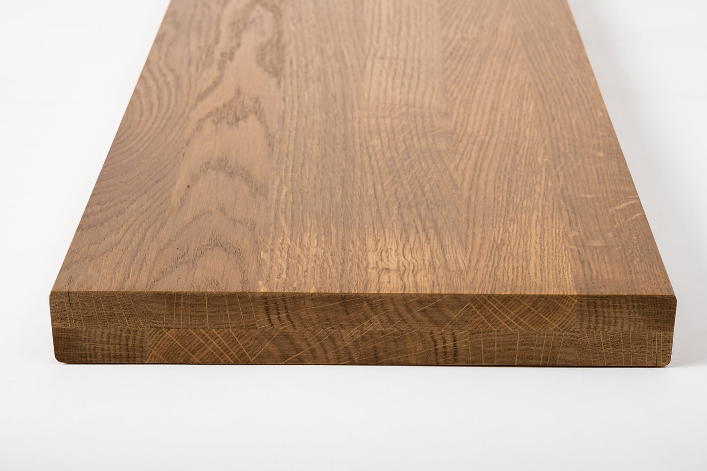 Shelf Stair tread Riser Windowsill Oak A/B, full stave lamellas, 35 mm, 2-layer, Bronze oil