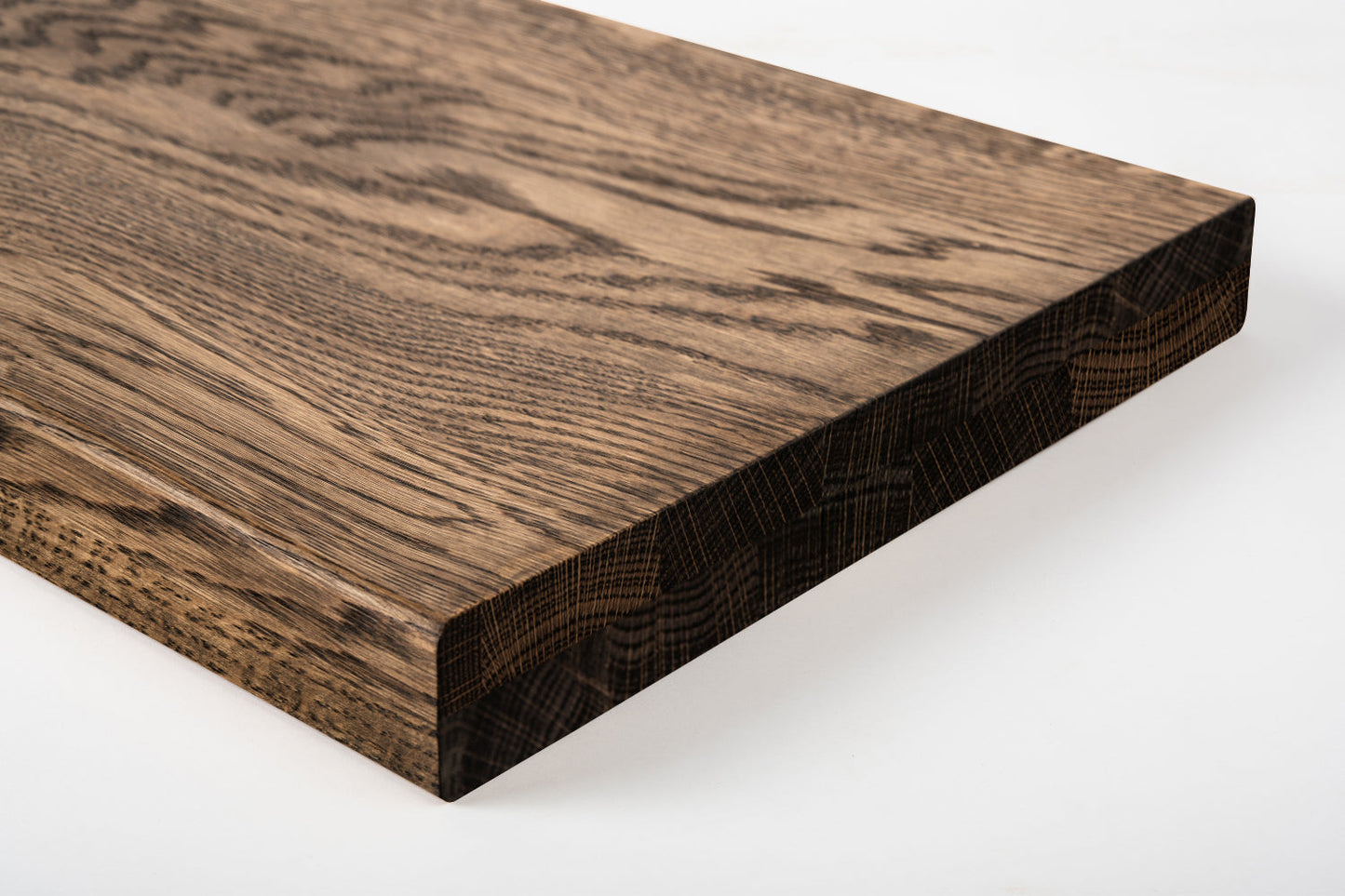 Tablette Marche d'escalier Elévation Appui de fenêtre Chêne A/B, lamelles entières, 40 mm, 2 plis, Huile fumée