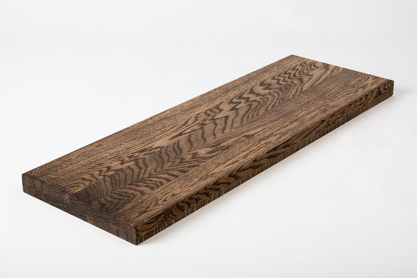 Tablette Marche d'escalier Elévation Appui de fenêtre Chêne A/B, lamelles entières, 40 mm, 2 plis, Huile fumée