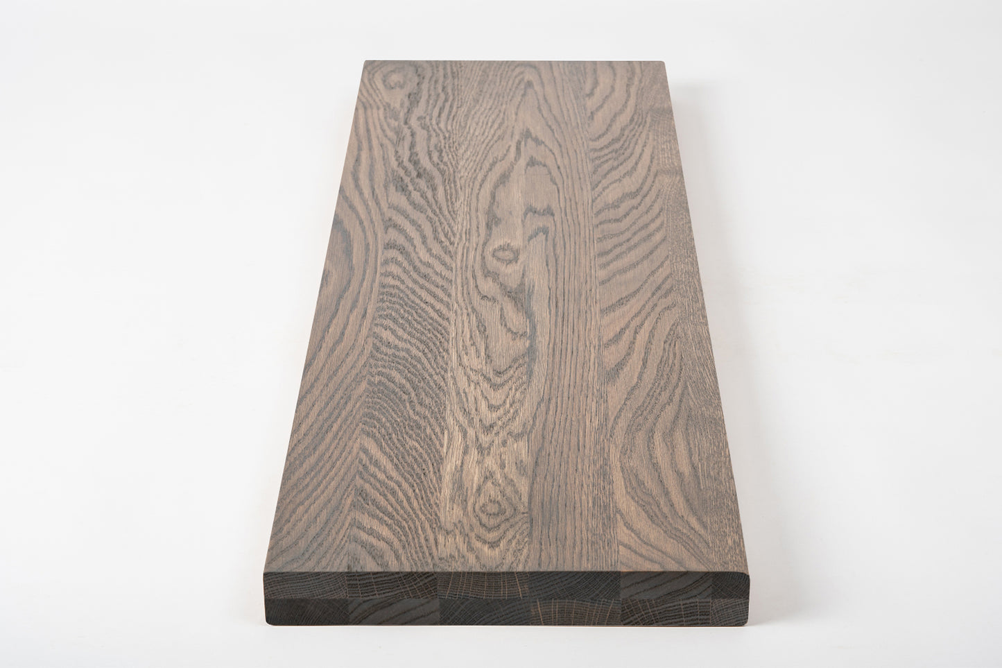 Shelf Stair tread Riser Windowsill Oak A/B, full stave lamellas, 35 mm, 2-layer, Graphite oil