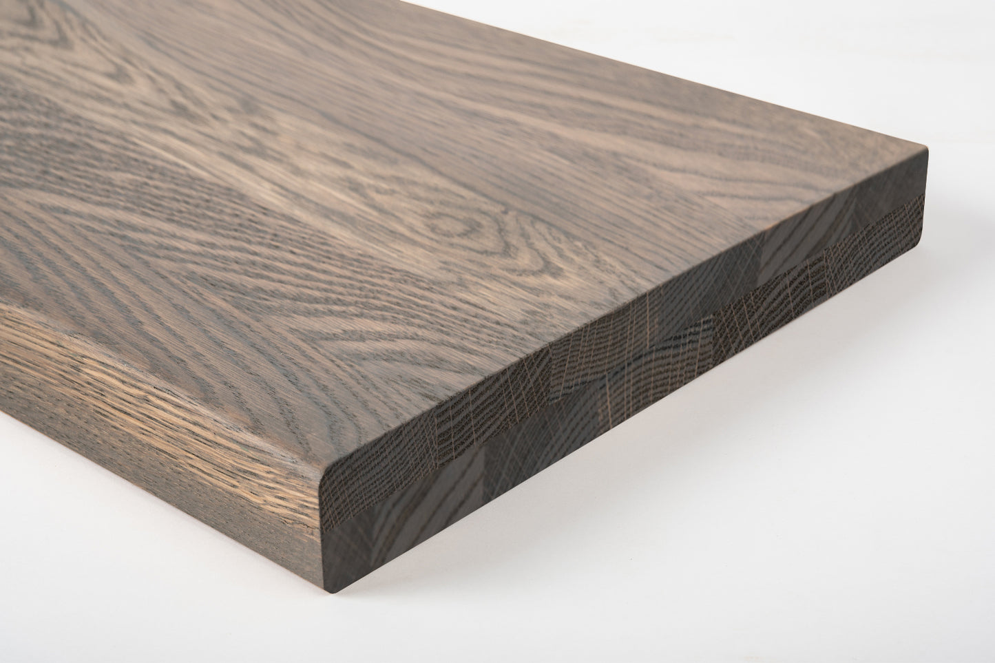 Shelf Stair tread Riser Windowsill Oak A/B, full stave lamellas, 35 mm, 2-layer, Graphite oil