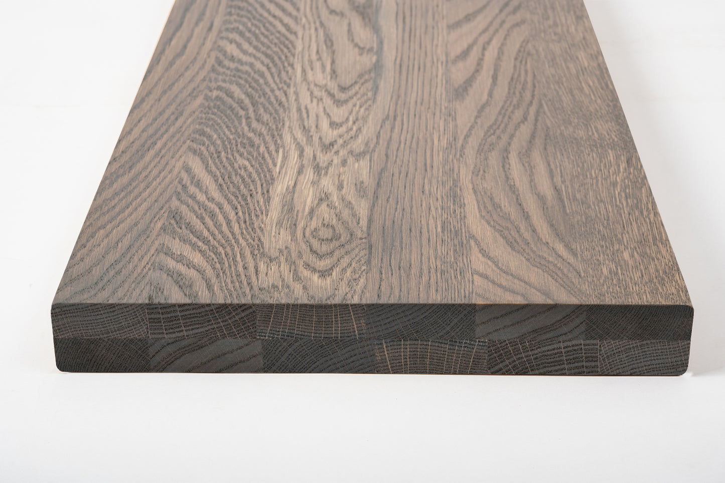 Shelf Stair tread Riser Windowsill Oak A/B, full stave lamellas, 35 mm, 2-layer, Graphite oil