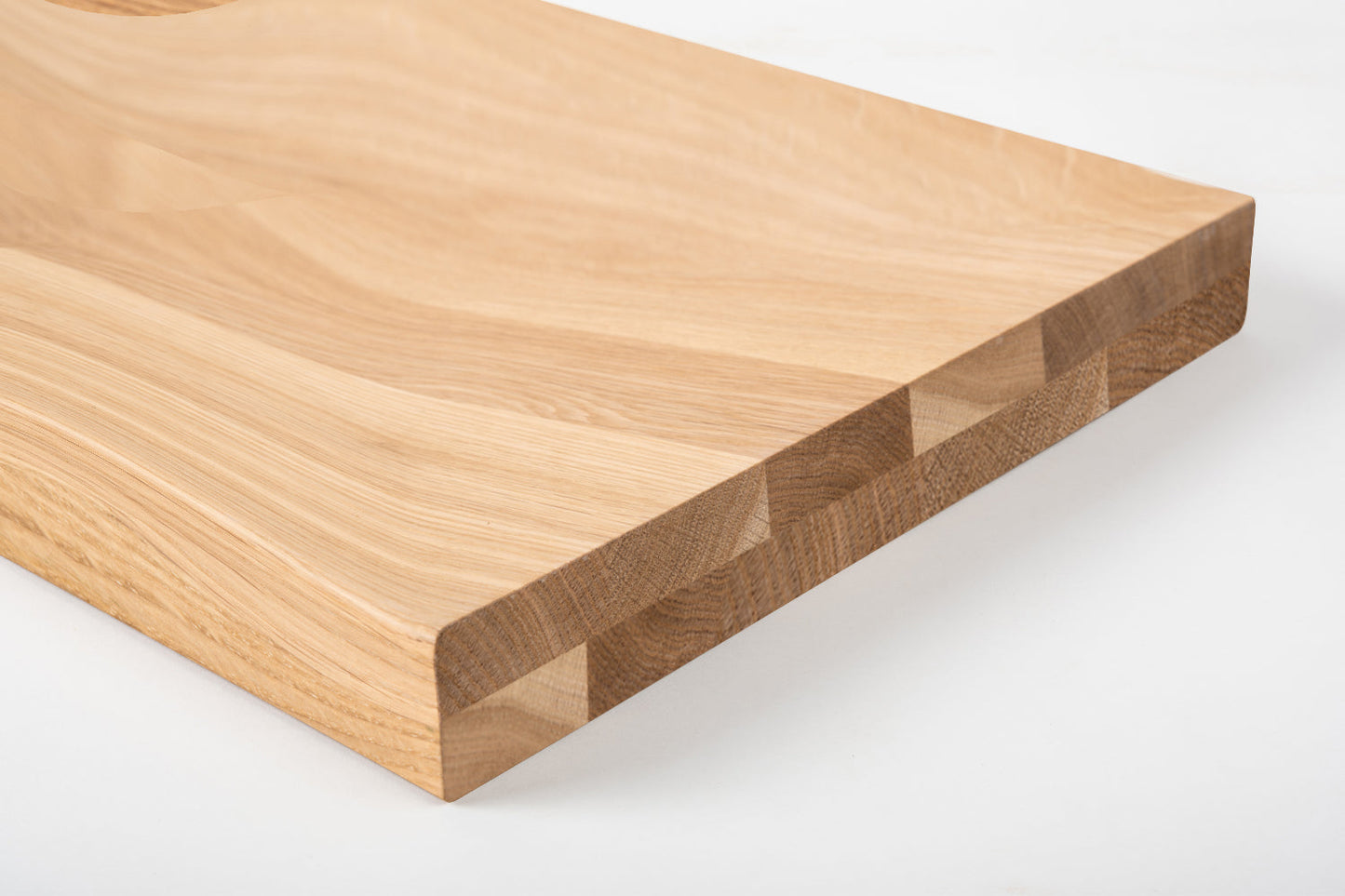 Tablette Marche d'escalier Rehausse Appui de fenêtre Chêne A/B, lamelles entières, 40 mm, 2 couches, huile de cire dure Naturelle Blanc