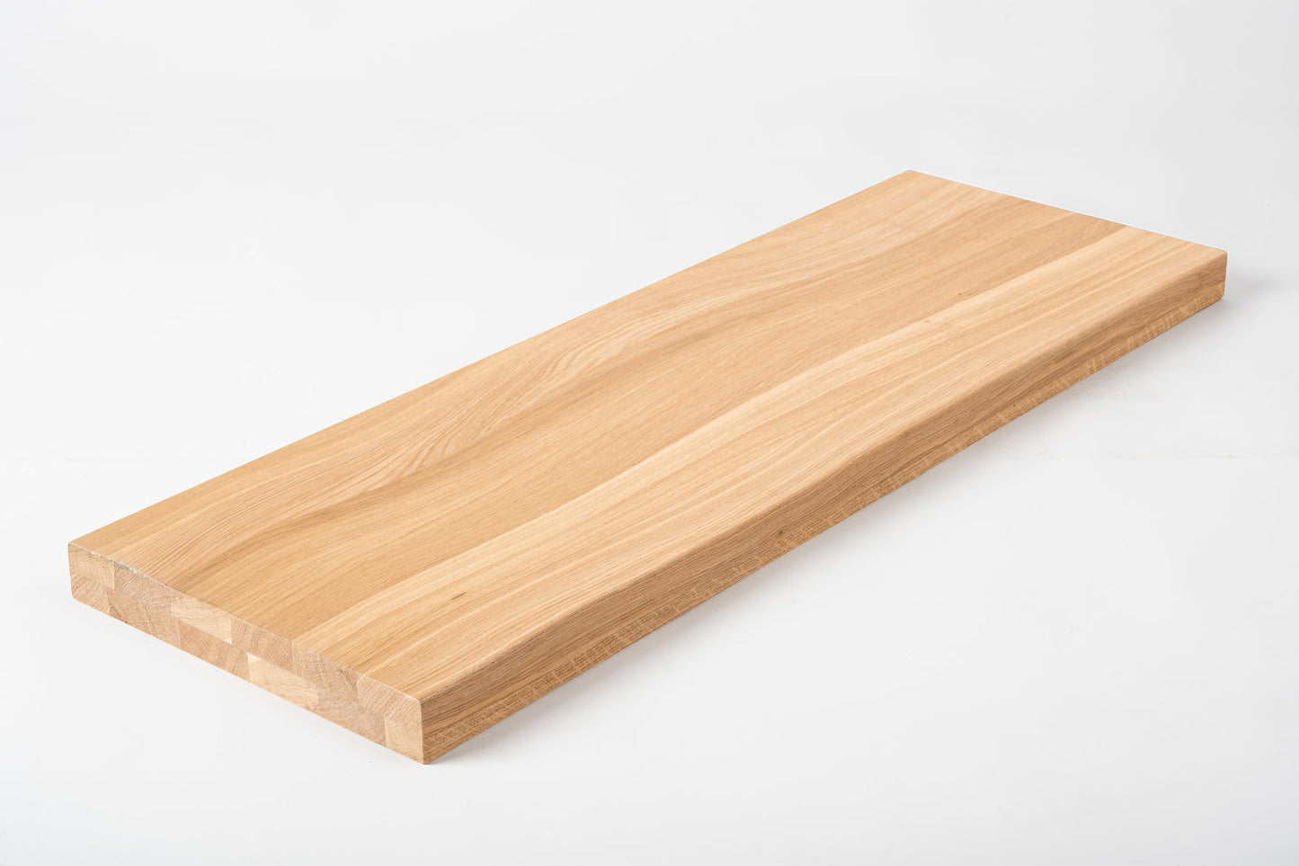 Tablette Marche d'escalier Rehausse Appui de fenêtre Chêne A/B, lamelles entières, 40 mm, 2 couches, huile de cire dure Naturelle Blanc