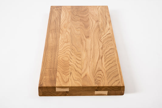 Shelf Stair tread Riser Windowsill Oak A/B, full stave lamellas, 35 mm, 2-layer, Matte lacquered