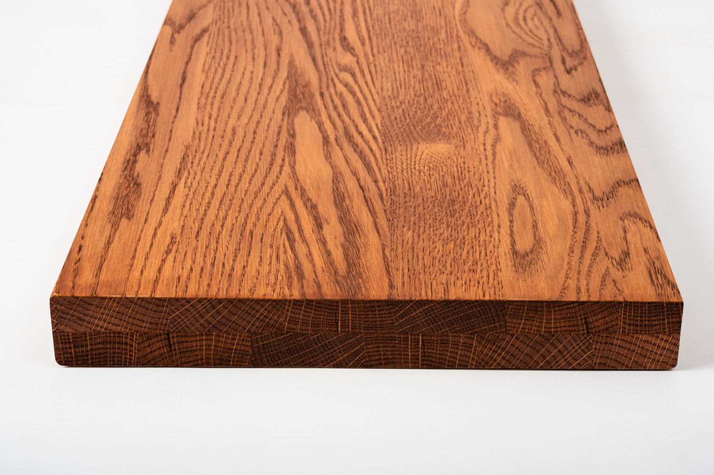 Tablette Marche d'escalier Garde-corps Appui de fenêtre Chêne A/B, lamelles entières, 40 mm, 2 plis, huilé cerisier