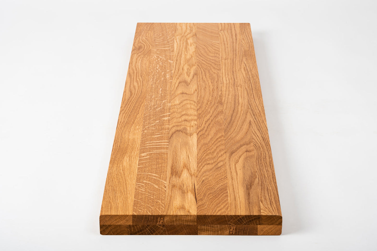 Tablette Marche d'escalier Elévation Appui de fenêtre Chêne A/B, lamelles entières, 40 mm, 2 plis, Huile naturelle