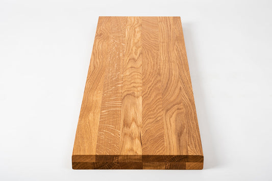 Tablette Marche d'escalier Elévation Appui de fenêtre Chêne A/B, lamelles entières, 40 mm, 2 plis, Huile naturelle