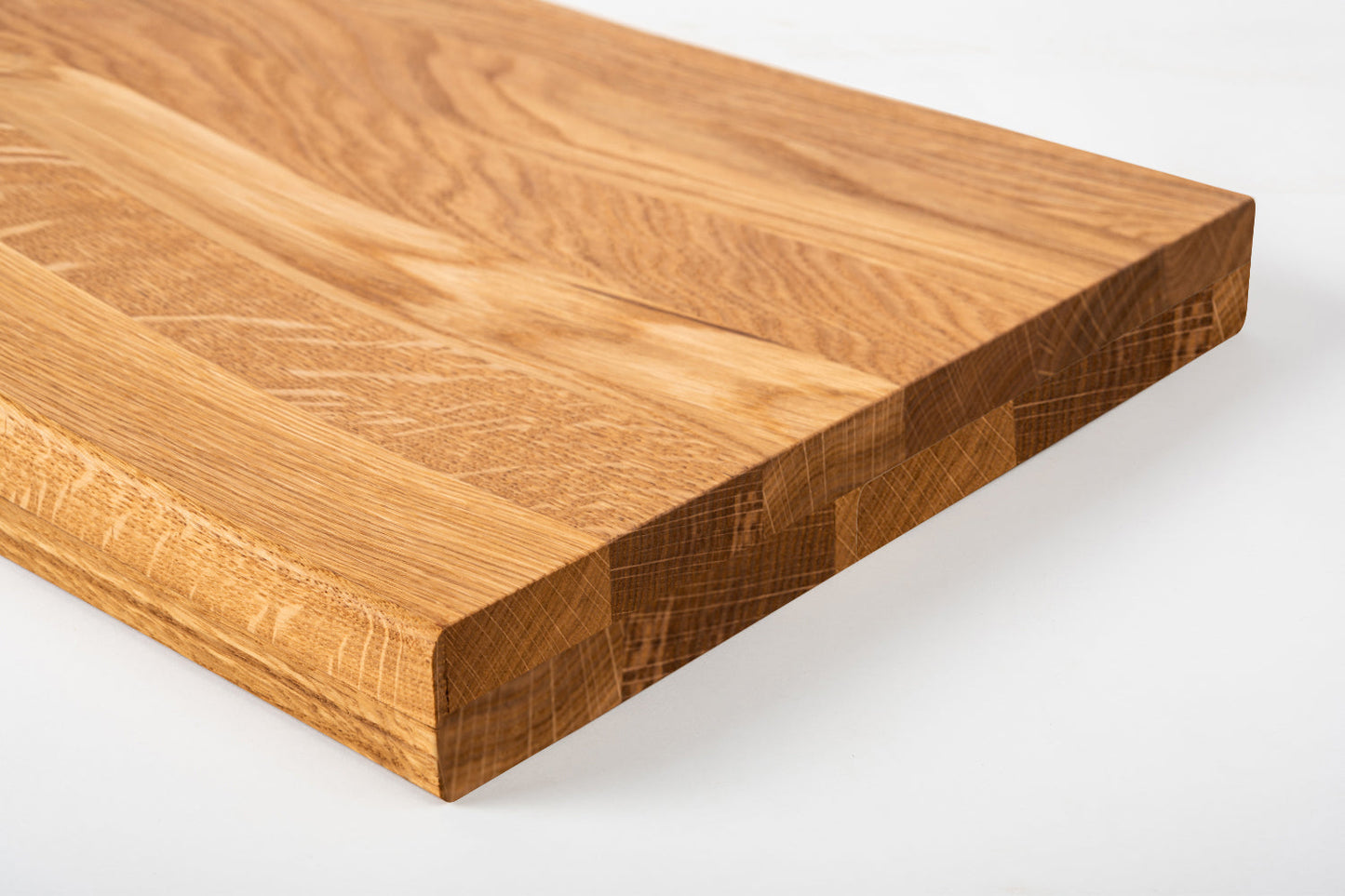 Tablette Marche d'escalier Elévation Appui de fenêtre Chêne A/B, lamelles entières, 40 mm, 2 plis, Huile naturelle