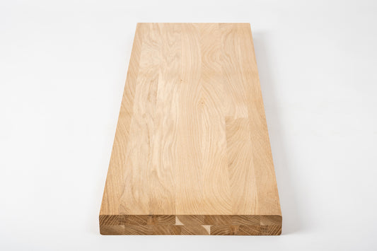 Shelf Stair tread Riser Windowsill Oak A/B, full stave lamellas, 35 mm, 2-layer, Unfinished