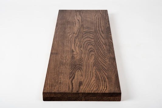 Shelf Stair tread Riser Windowsill Oak A/B, full stave lamellas, 35 mm, 2-layer, Walnut oil