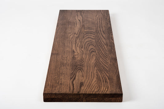 Tablette Marche d'escalier Elévation Appui de fenêtre Chêne A/B, lamelles entières, 40 mm, 2 couches, huile de noyer