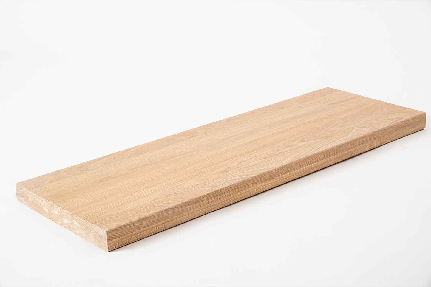 Tablette Marche d'escalier Rehausse Appui de fenêtre Chêne A/B, lamelles entières, 40 mm, 2 plis, Huile blanche