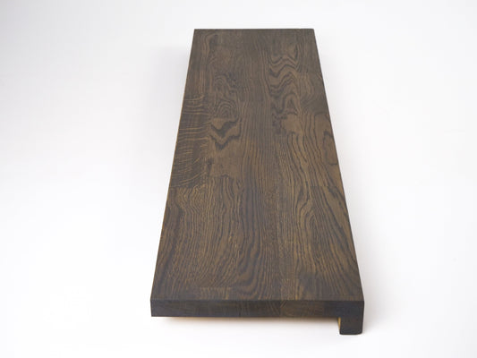 Stair tread Windowsill with overhang Oak A/B, finger jointed lamellas, 26 mm, Graphite oil