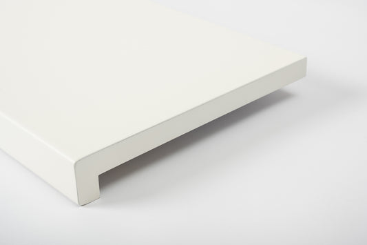 Stair tread Windowsill with overhang Birch Rustic, full stave lamellas, 20 mm, White lacquered (RAL9010)