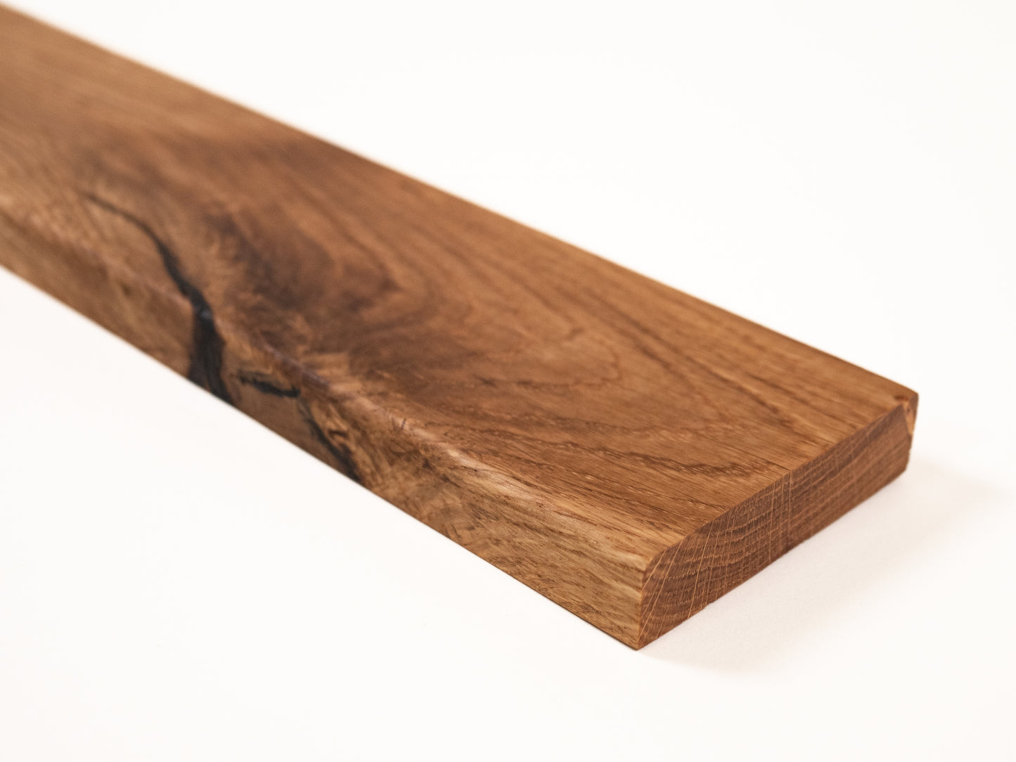 Solid Skirting Board Oak Rustic, 18x70x2000mm with radius, Natural oil, filled