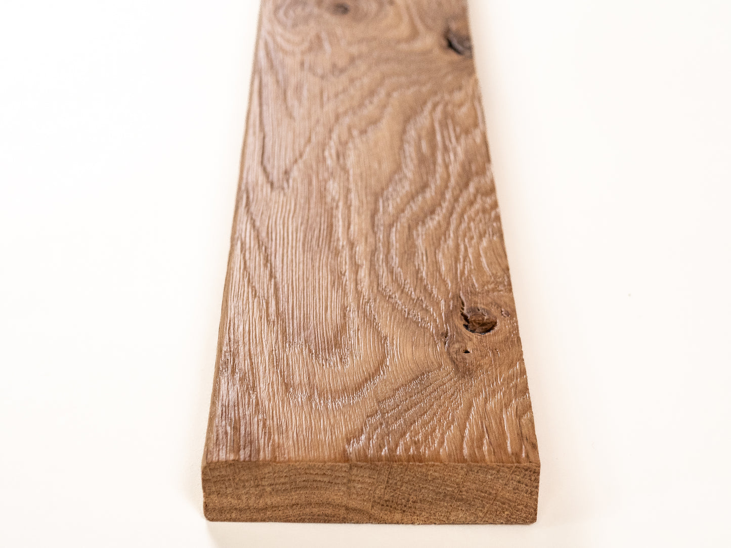 Solid Skirting Board Oak Rustic, 18x70x2000mm with radius, matte lacquered, without filling, brushed
