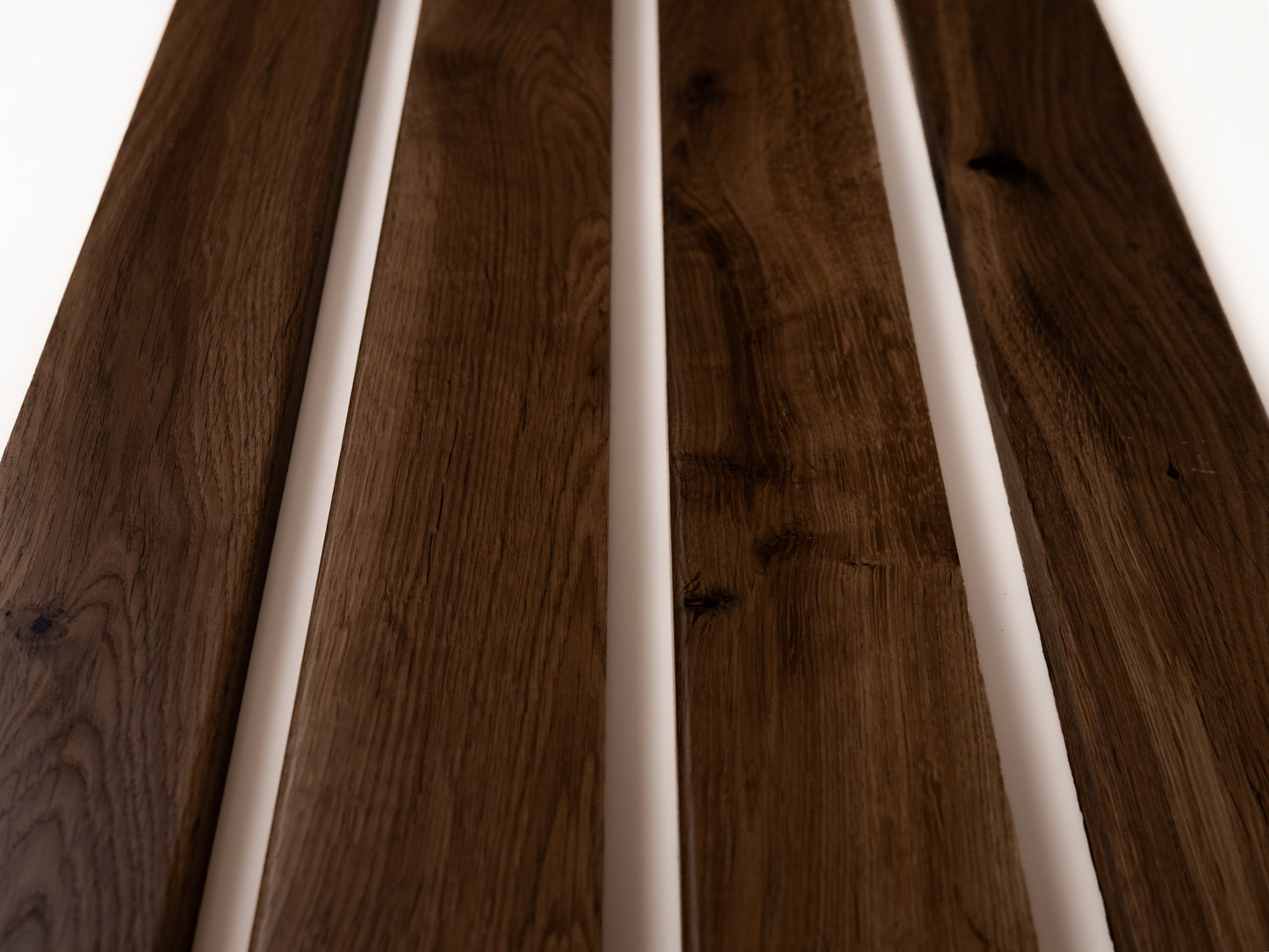 Solid Skirting Board Smoked Oak Rustic, 18x70x2000mm with radius, matte lacquered, filled
