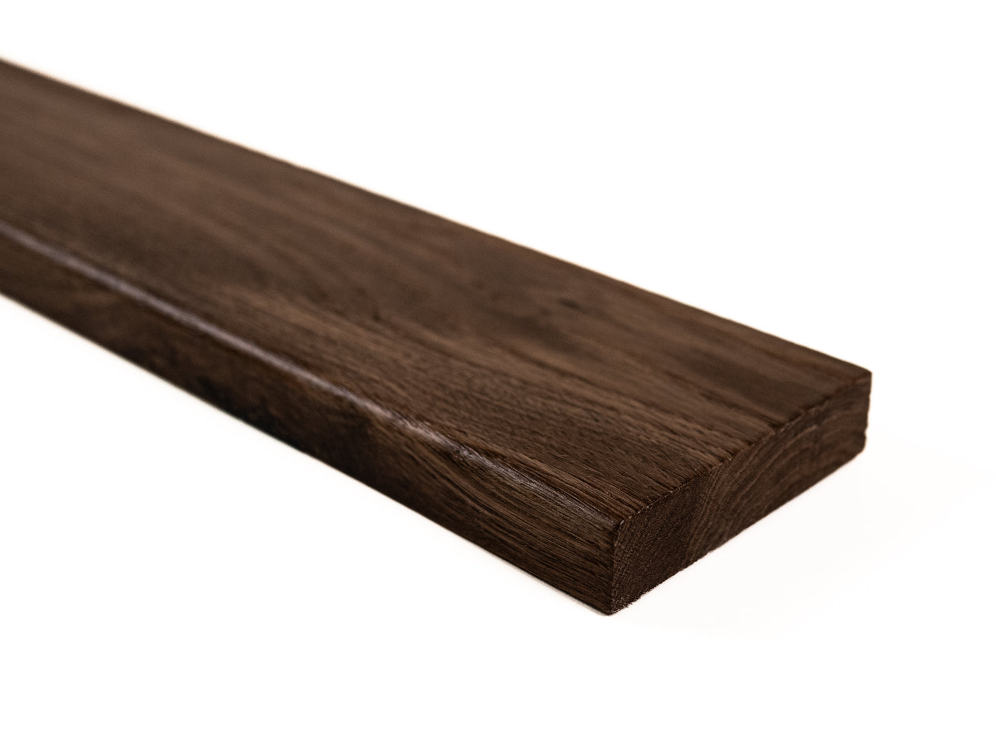 Solid Skirting Board Smoked Oak Rustic, 18x70x2000mm with radius, matte lacquered, filled, brushed