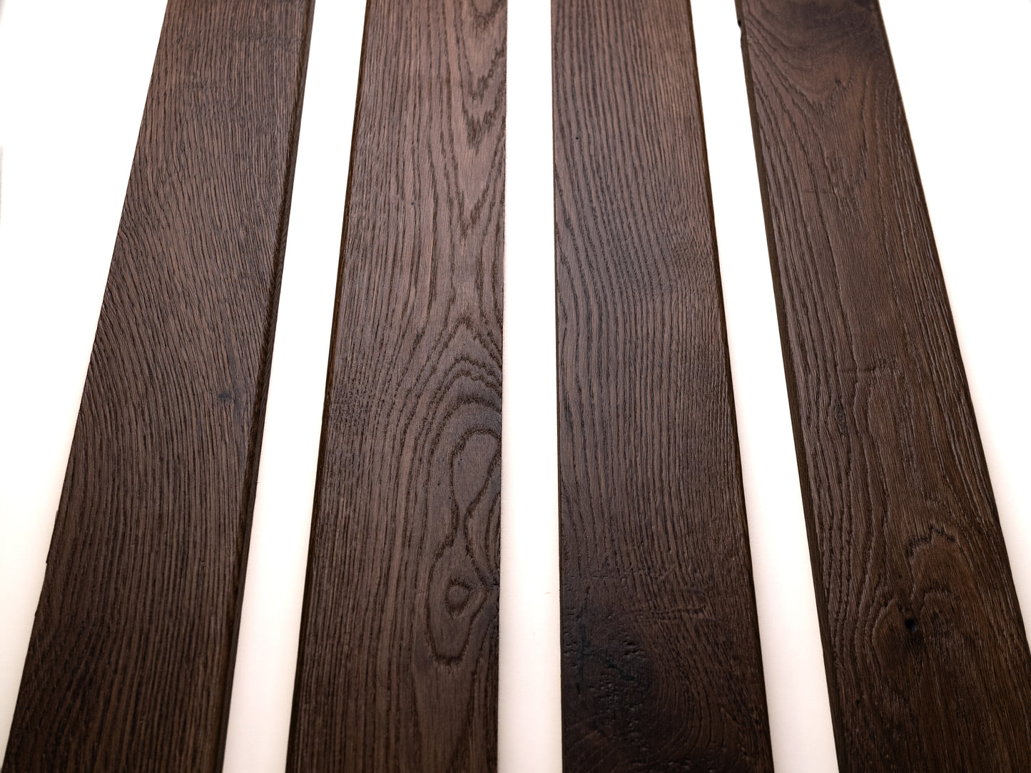 Solid Skirting Board Smoked Oak Rustic, 18x70x2000mm with radius, matte lacquered, filled, brushed