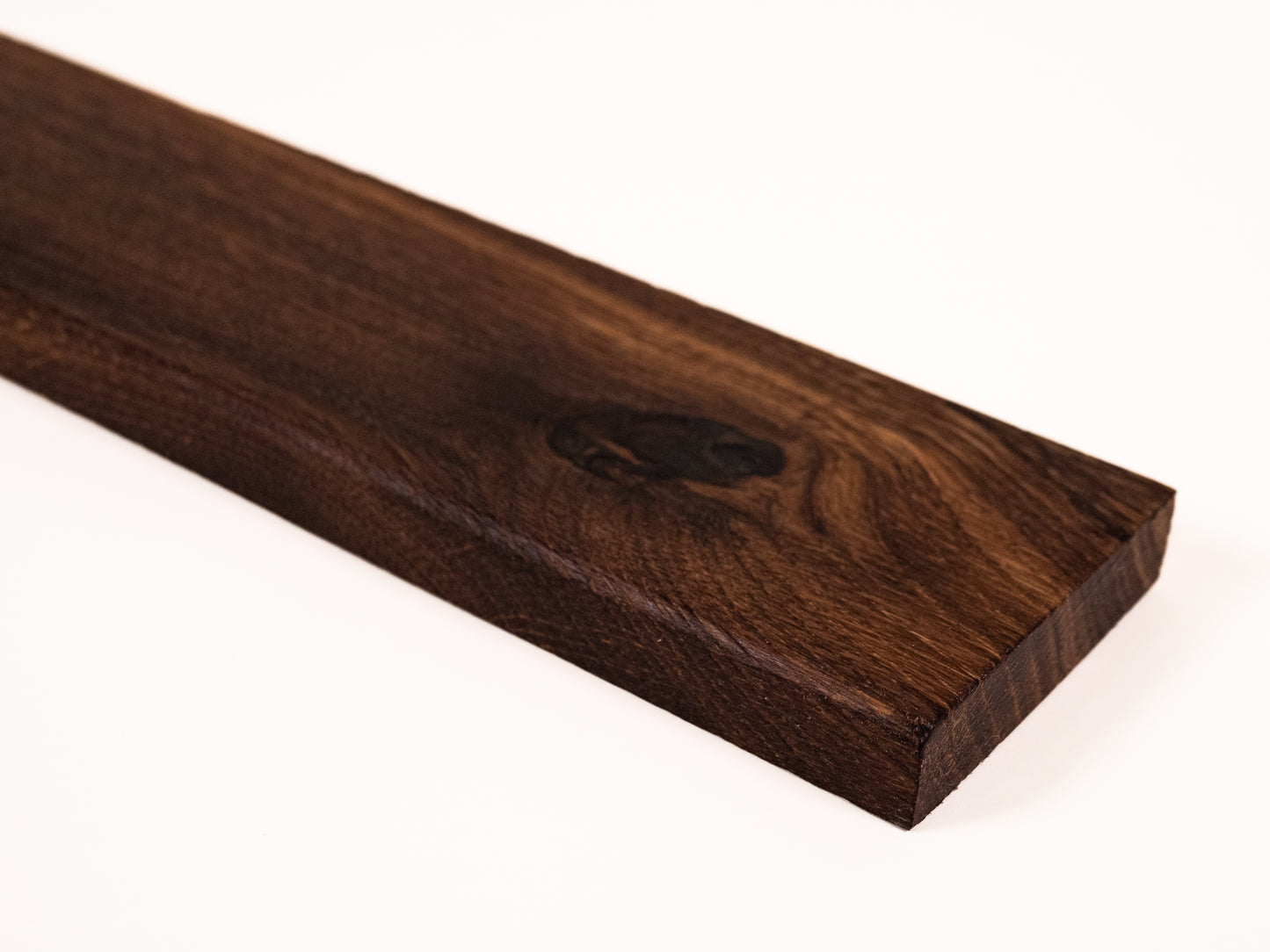 Solid Skirting Board Smoked Oak Rustic, 18x70x2000mm with radius, Natural oil, filled, brushed