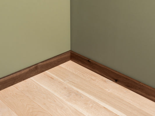 Solid Skirting Board Smoked Oak Rustic, 18x70x2000mm with radius, matte lacquered, filled