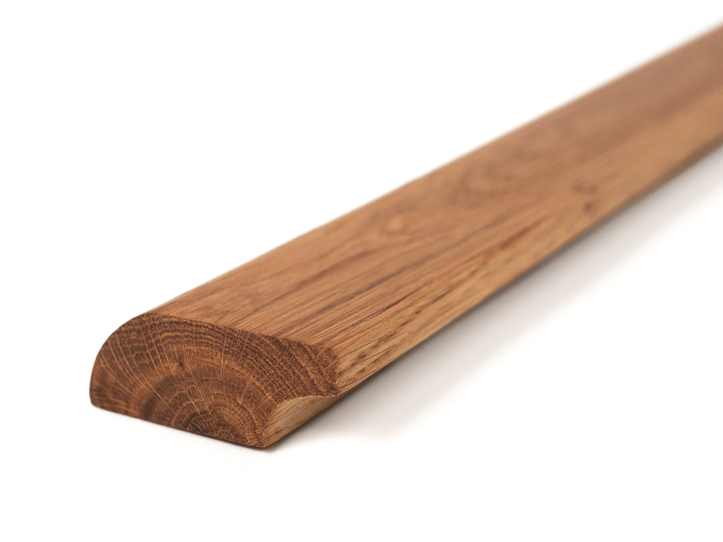 Plinthes massives en chêne rustique 20 x 50 mm, huile naturelle, 0,8-1,5 m avec rayon de 20 mm