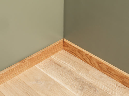 Solid Skirting Board Oak A/B 18x70mm matte lacquered 0,8-1,8m with radius 5mm