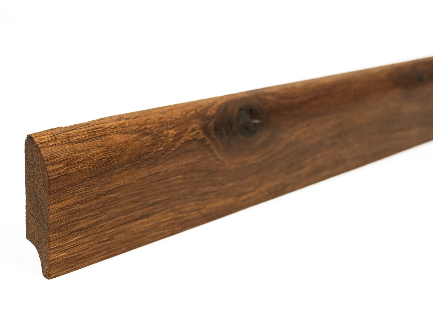 Solid Skirting Board Smoked Oak Rustic 18x70mm matte lacquered, 2000 mm, with radius 20mm