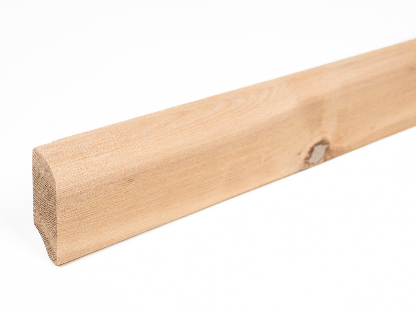 Solid Skirting Board Ash Rustic 24x60mm unfinished 2000 mm with radius 20mm filled