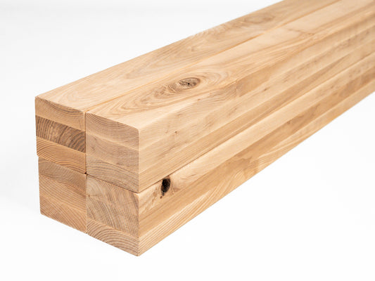 Glulam ash beam Rustic 70x70 mm Hard wax oil Natural white, square timber, solid wood