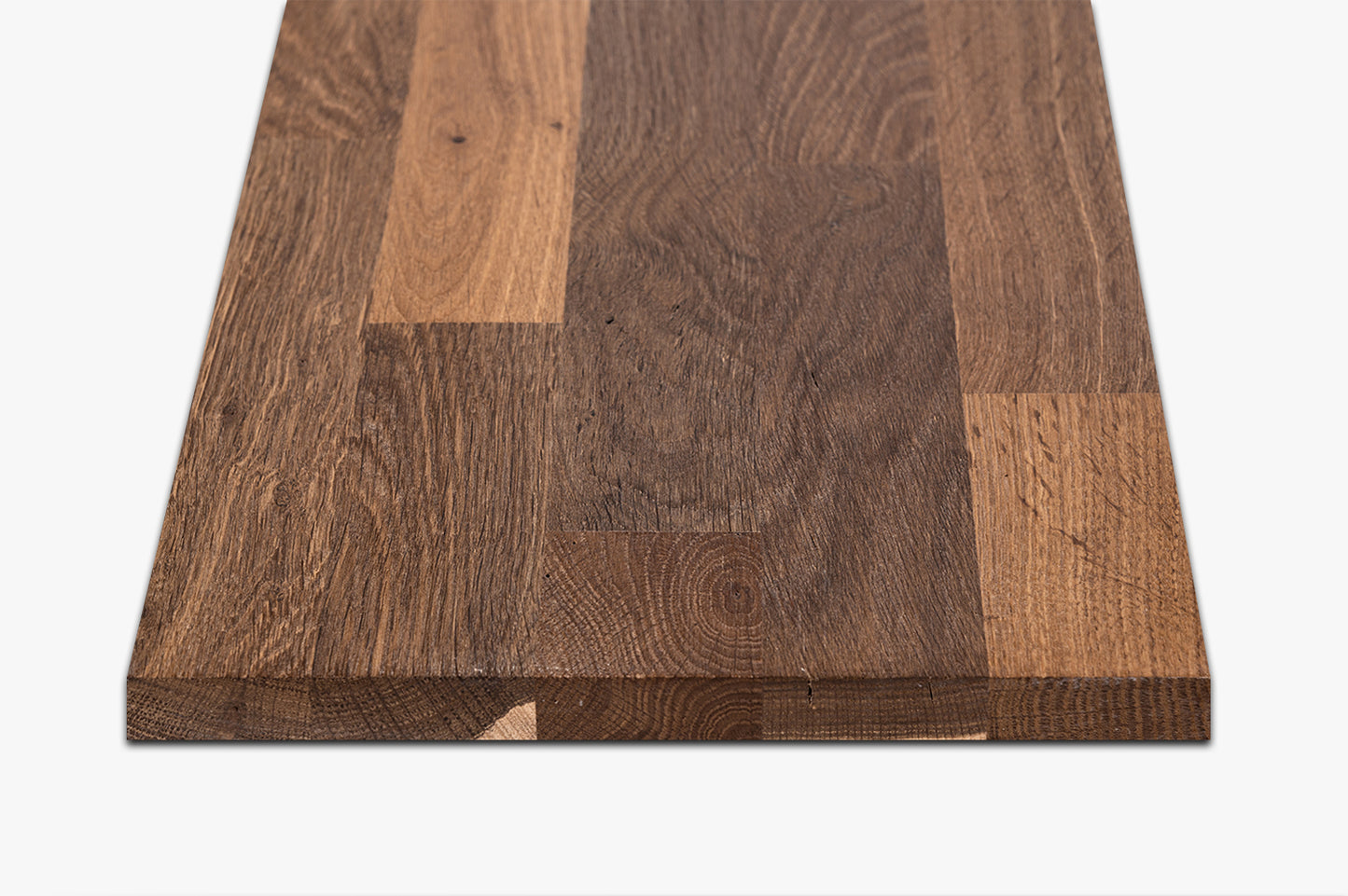 Shelf Stair tread Riser Windowsill Smoked Oak Rustic, finger jointed lamellas, 20 mm, Hard wax oil Natural white