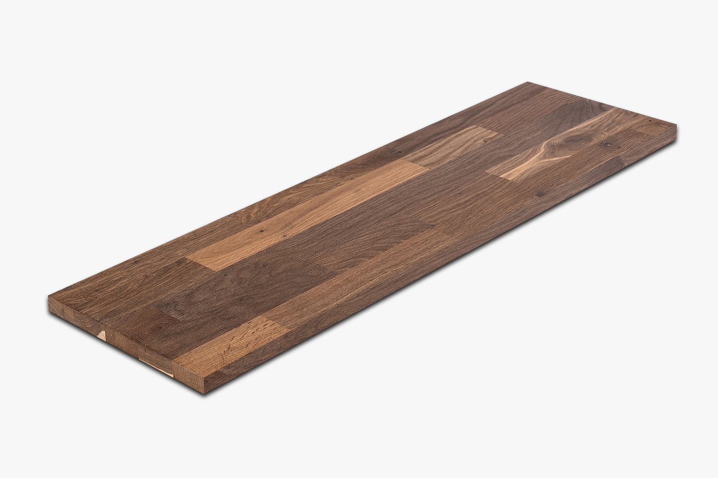Shelf Stair tread Riser Windowsill Smoked Oak Rustic, finger jointed lamellas, 20 mm, Hard wax oil Natural white