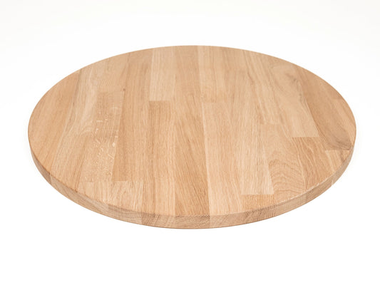 Round Tabletop Worktop Oak A/B, finger jointed lamellas, 40 mm, unfinished