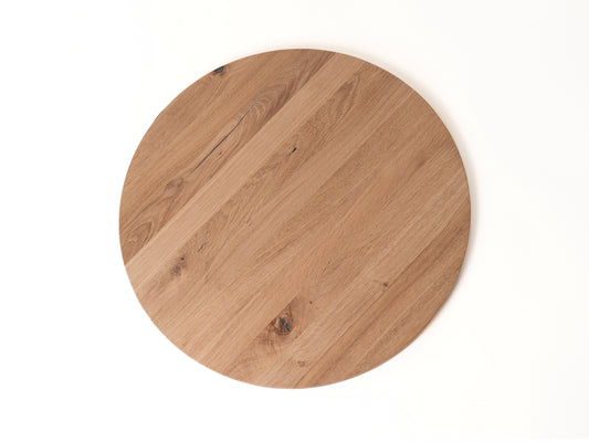 Round Tabletop Worktop Oak Rustic, full stave lamellas, 26 mm, unfinished