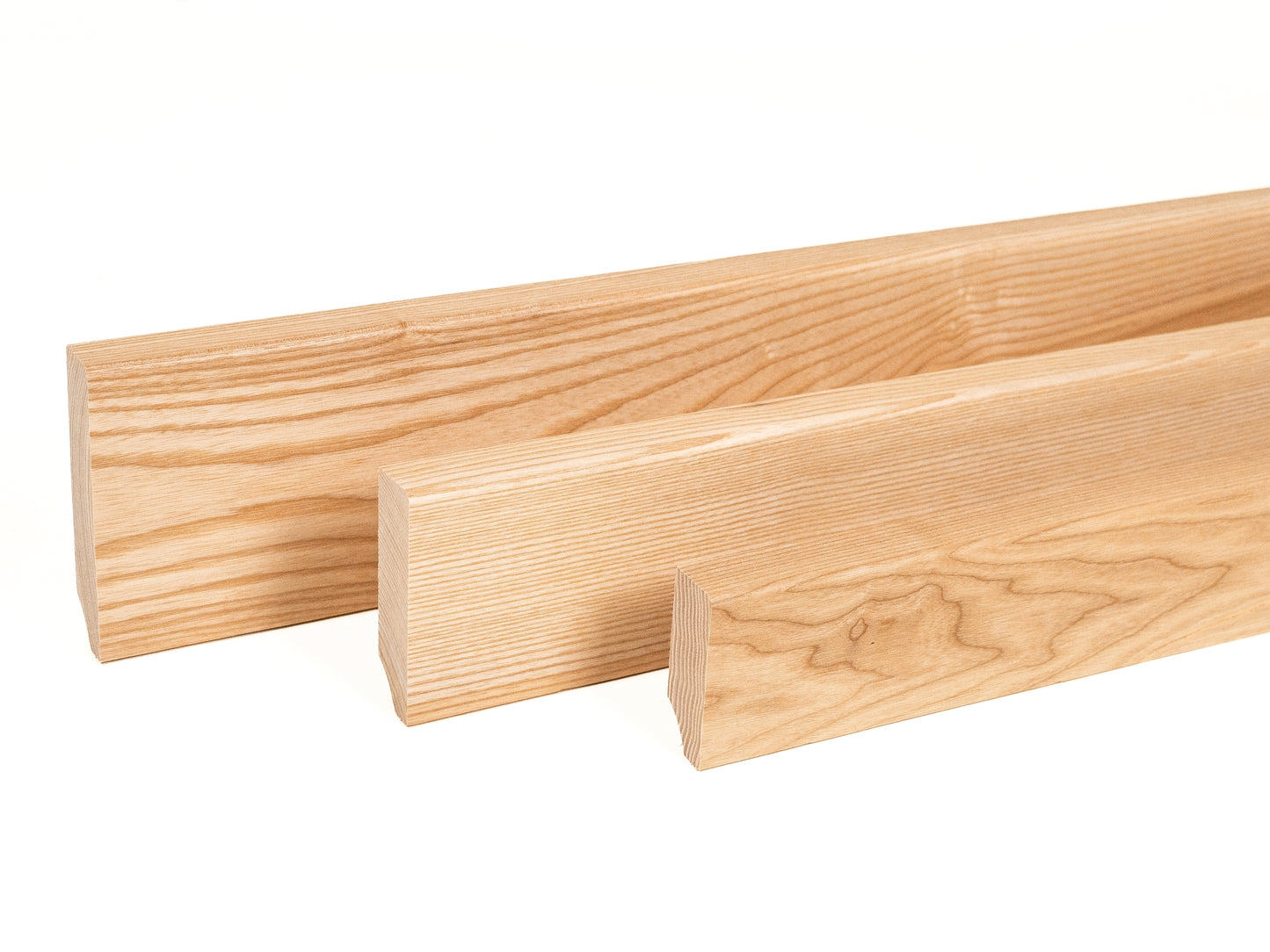 Solid Skirting Board Ash A/B 24x80mm matte lacquered 2000 mm with radius 5mm