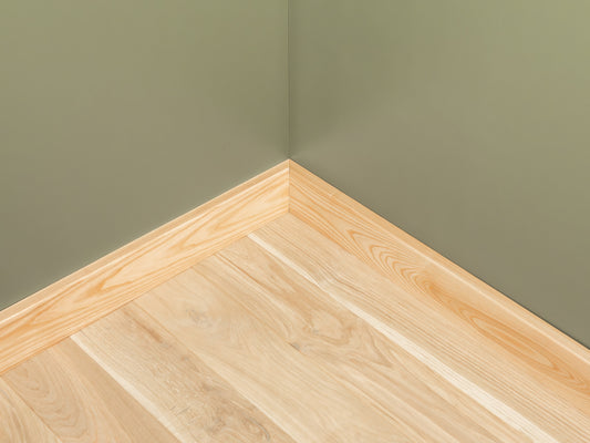 Solid Skirting Board Ash A/B 24x100mm matte lacquered 2000 mm with radius 5mm
