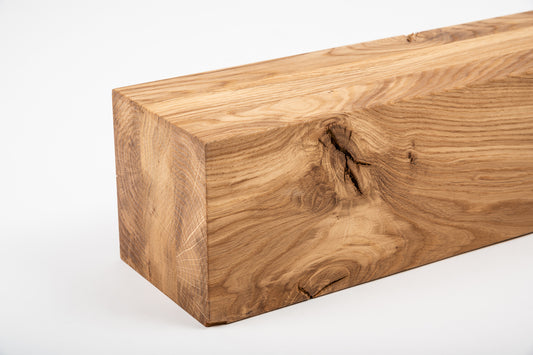 Glulam oak beam Rustic 120x120 mm hard wax oil natural (colourless), square timber, solid wood