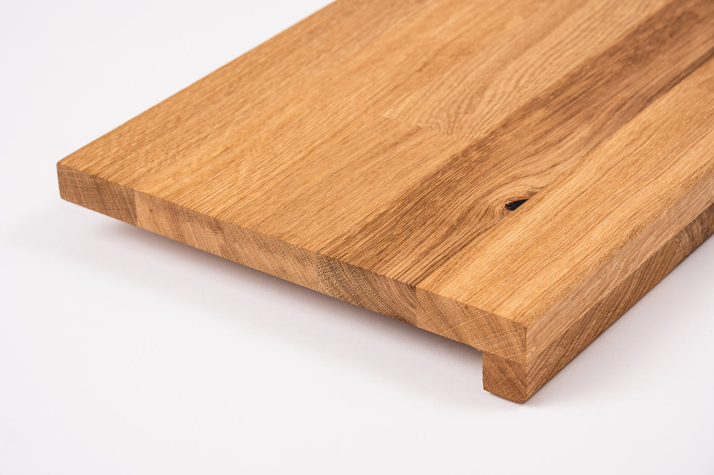 Stair tread Windowsill with overhang Oak Rustic, finger jointed lamellas, 20 mm, Hard wax oil Natural (colourless)