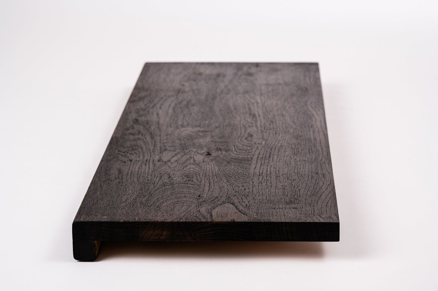 Stair tread Windowsill with overhang Oak Rustic, finger jointed lamellas, 20 mm, Black oil