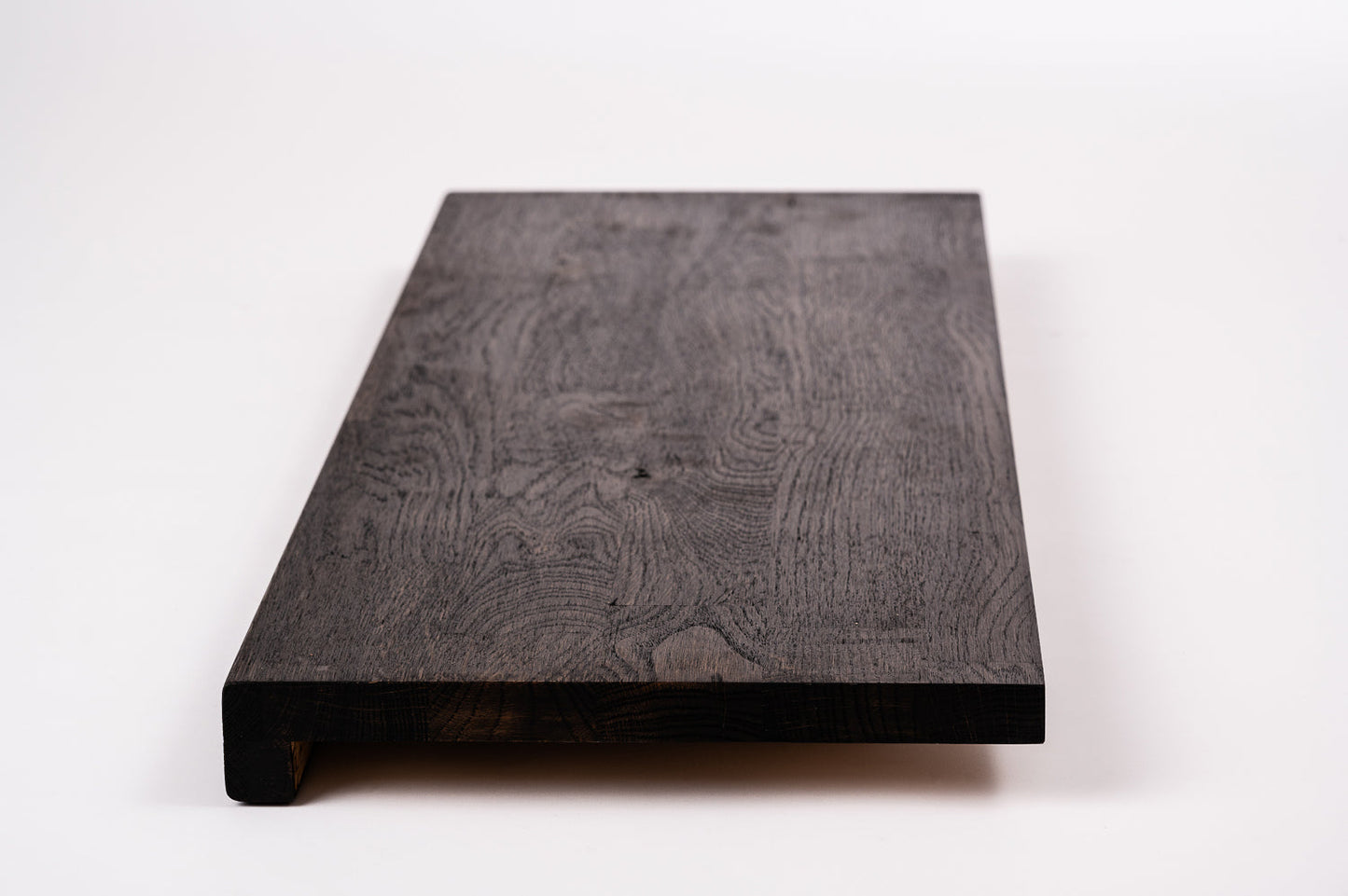 Stair tread Windowsill with overhang Oak Rustic, finger jointed lamellas, 26 mm, Black oil