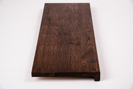 Stair tread Windowsill with overhang Oak Rustic, finger jointed lamellas, 20 mm, Walnut oil