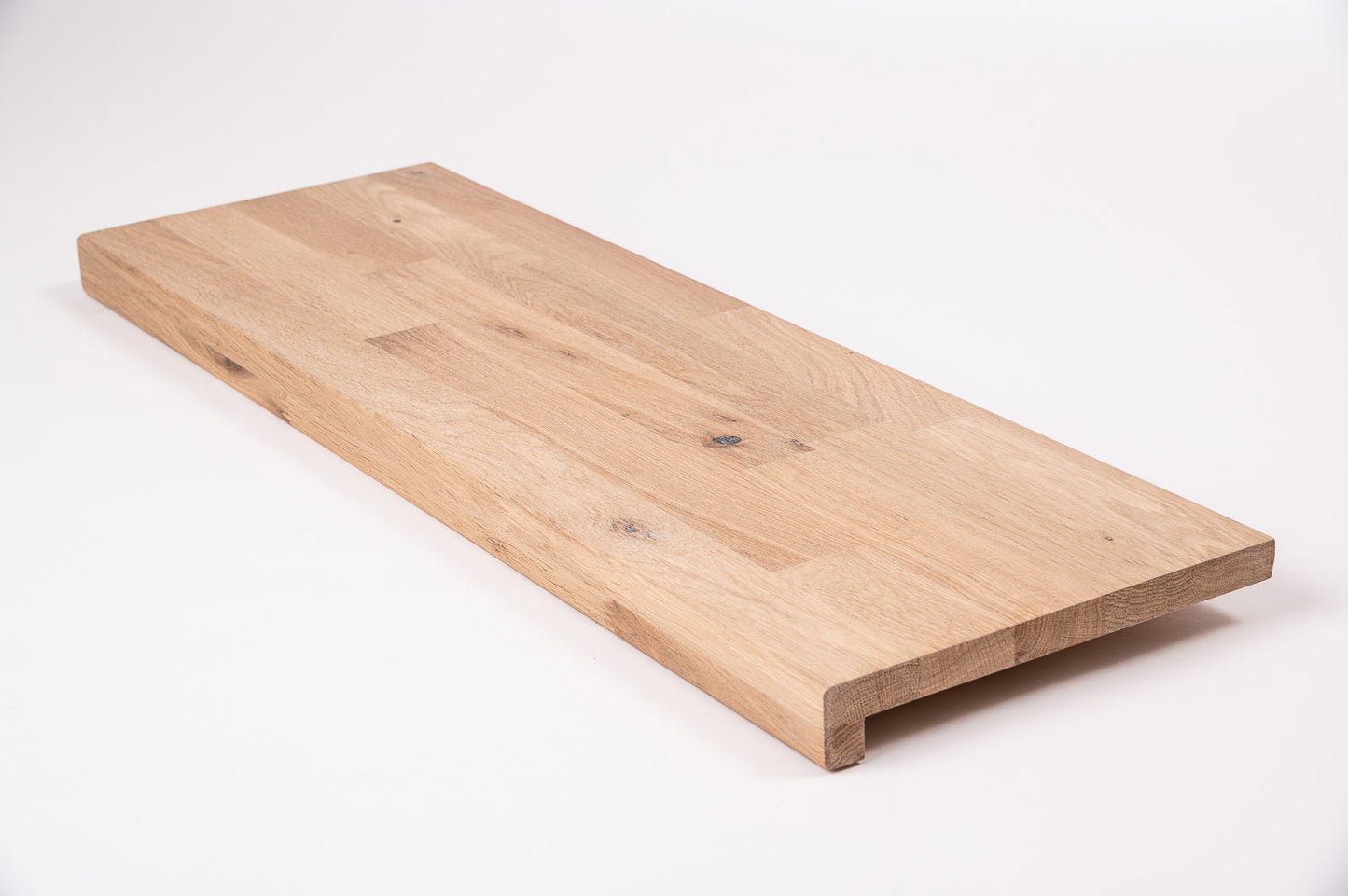 Marches d'escalier Appui de fenêtre avec surplomb Chêne A/B, lamelles aboutées, 20 mm, Huile blanche