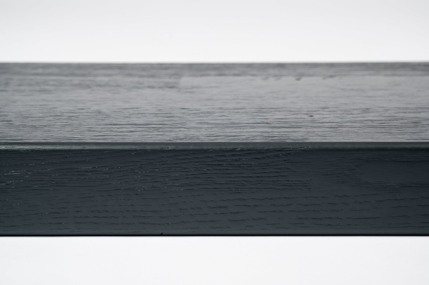 Stair tread Windowsill with overhang Oak A/B, finger jointed lamellas, 20 mm, Brushed, Anthracite gray lacquered (RAL7016)
