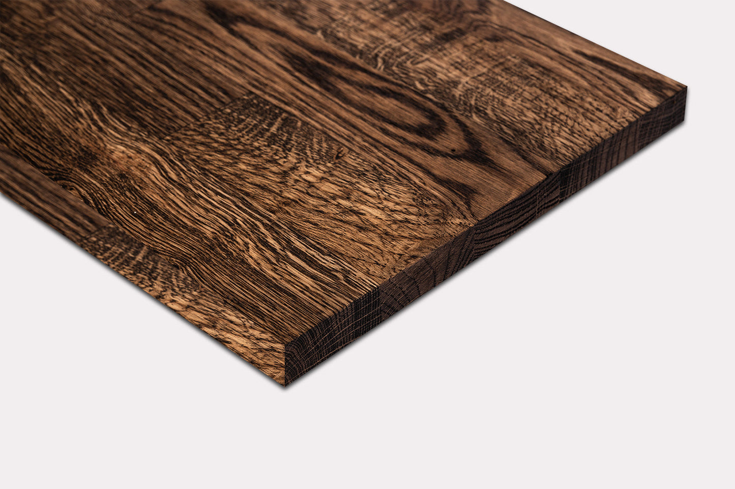 Shelf Stair tread Riser Windowsill Oak Rustic, finger jointed lamellas, 26 mm, Smoked oil