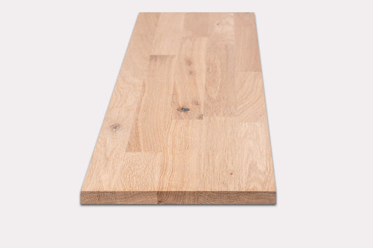 Shelf Stair tread Riser Windowsill Oak A/B, finger jointed lamellas, 20 mm, White oil