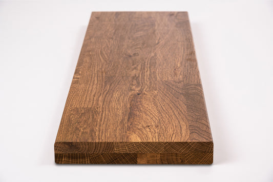 Etagère Marche d'escalier Rebord de fenêtre Chêne rustique, lamelles aboutées, 40 mm, 2 couches, huilé antique