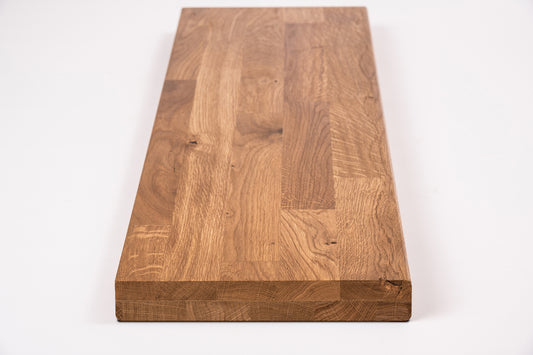 Etagère Marche d'escalier Rebord de fenêtre Chêne rustique, lamelles aboutées, 40 mm, 2 couches, huile de bronze