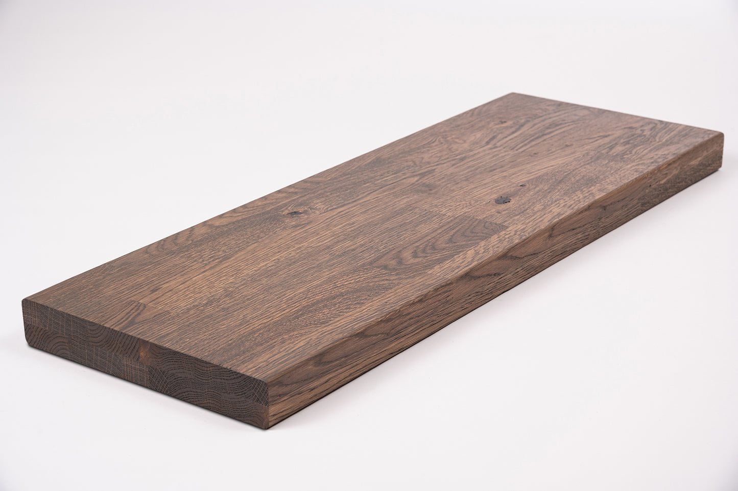 Shelf Stair tread Riser Windowsill Oak Rustic, finger jointed lamellas, 40 mm, 2-layer, Graphite oil