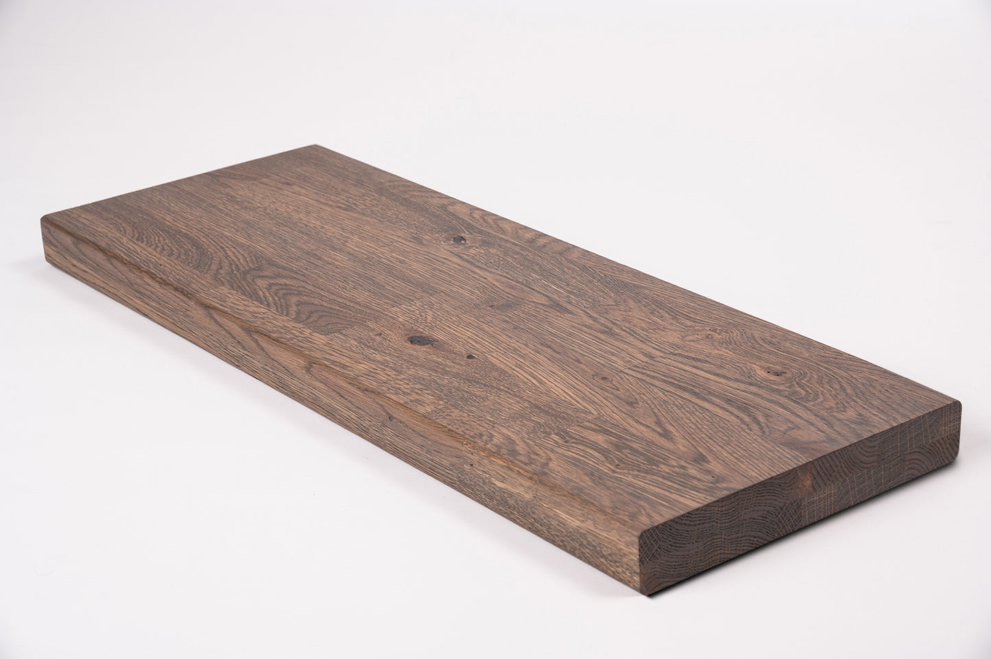 Shelf Stair tread Riser Windowsill Oak Rustic, finger jointed lamellas, 40 mm, 2-layer, Graphite oil